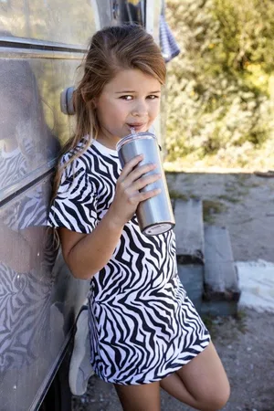 DJ Dutchjeans DJ Dutch Jeans - Jurk - - Zebraprint - Maat 116