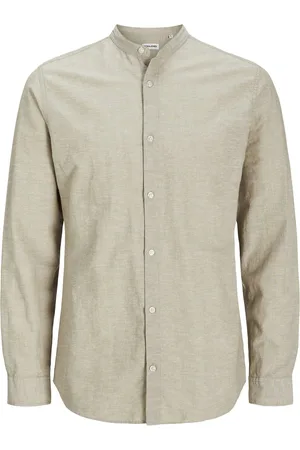 JACK & JONES JACK&JONES JJEBREEZE LINEN BLEND BAND SHIRT LS SN Heren Overhemd