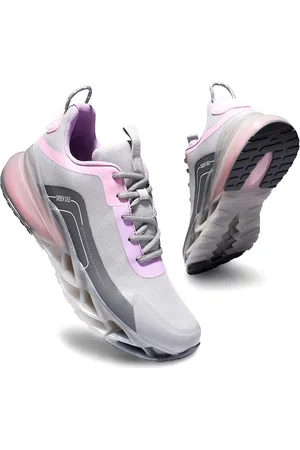 Merkloos Dames Hardloopschoenen - Sneakers met Ademend Bovenwerk - Antislip Rubberen Zool - Lichtgewicht en Comfortabel - Vetersluiting - Geschikt voor Sport, Wandelen, Reizen en Outdoor Activiteiten