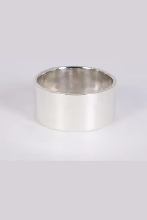 AsiAsia Brede gladde zilveren ring - 10 mm. - maat 18