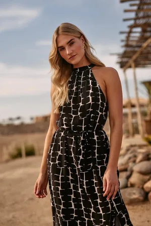 NUKUS Angela Dress Nora | Offwhite/Black