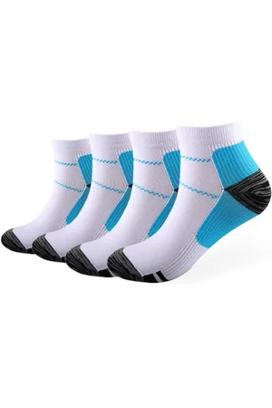 Merkloos Arch Support Compressiekousen - 2 paar - Lage ondersteunende stretchsokken - Plantaire fasciitis sokken - Ademende sokken voor buitensporten - Unisex - Geweldig voor plantaire fasciitis, reizen en sporten - S/M