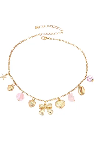 Fashion Favorite Bedel Ketting - Goudkleurig | 40 + 7 cm | Hart / Strik / Ster / Schelp Bijoux Bedels |
