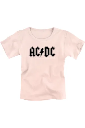 AC/DC Metal-Kids - Logo T-shirt lichtroze 128 Katoen Meisjes - Band merch, Bands