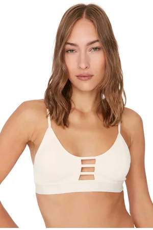 Trendyol Naadloze/Naadloze Biezen Met Gedetailleerde Touwband-Bralette, Gebreide Bh Thmaw23Su00138