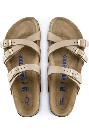 Birkenstock Franca Soft Footbed Nubuck Leather Narrow-Fit Sandcastle