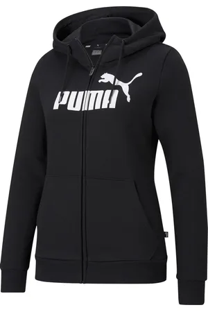 PUMA ESS Logo Full-Zip Hoodie FL Dames Trui - - Maat L
