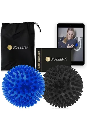 Merkloos 2x Spiky Massageballen Set - 9 CM Voetmassage Ballen voor Ontspanning, Herstel en Verbetering van Houding - Inclusief Gratis Video-handleiding en Tas