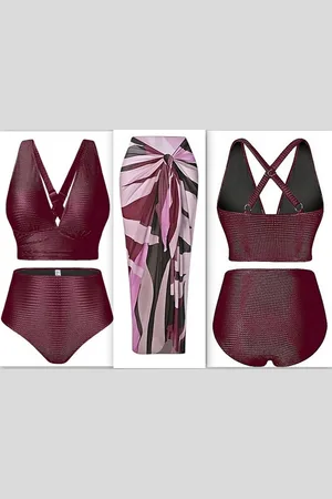 Merkloos Bikini Set- 3-delige - Set Badpak - Lingerie Grote Maten - - Maat 2XL