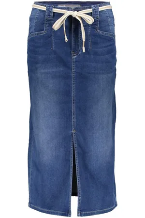 Geisha Rok Midi Rok Met Split 56001 10 811 Stonewash Denim Dames Maat - L