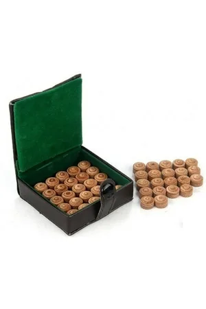 Merkloos Pegasi Premium Schuif Pomerans - Slip-on Poolkeu-tips - Push on Tip - 13.5mm - 50 stuks - Varkensleer - Incl. Lerenbox