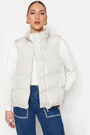 Trendyol Geel Puffervest Met Hoge Hals Twoaw23Ye00008