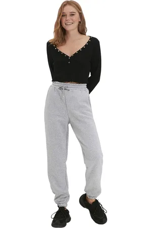 Trendyol Steendikke Fleece Basic Gebreide Joggingbroek Twoaw22Ea0468