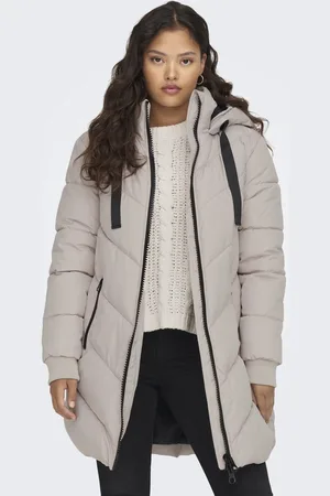 JDY Jacqueline de Yong Jas skylar Padded Hood Jacket Otw No 15207784 Chateau Gray Dames Maat - M