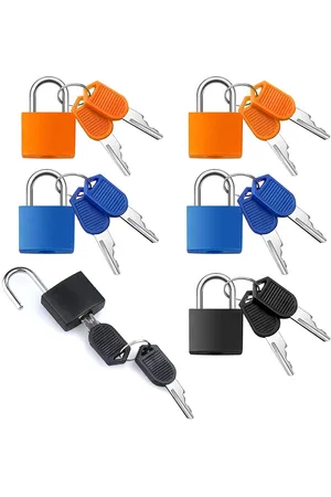 Merkloos Kofferslot Klein met Sleutel - Hangsloten Set - 6 Stuks - Kleurrijk