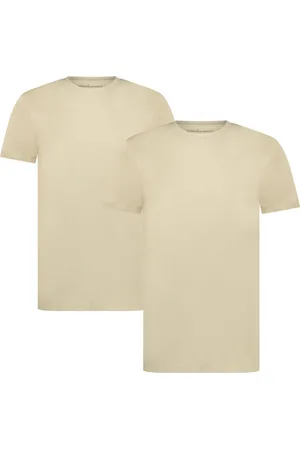 Bamboo Basics 2-pak t-shirt ronde hals - Ruben - Bamboe heren ondershirt korte mouw - Wit - Zwart - Donkerblauw - Beige - XXL