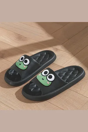 Merkloos Zomer Strand Glijbanen Badkamer Anti-Slip Thuis Teenslippers Cartoon Kikker Zachte Sandalen Maat 36/37
