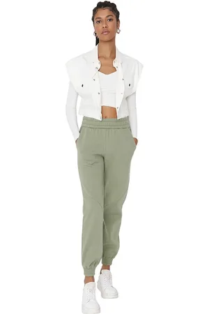 Trendyol Bruine Basic Jogger Dik Gebreide Fleece Joggingbroek Twoaw21Ea0010.