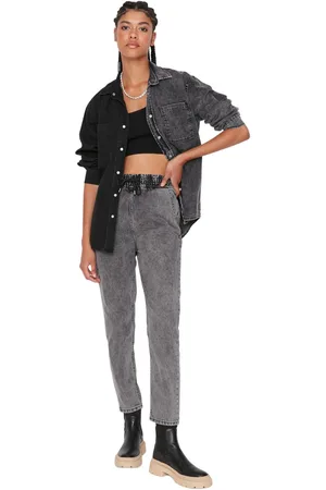 Trendyol Antracietkleurige Joggingbroek Met Hoge Taille Twoaw22Je0768