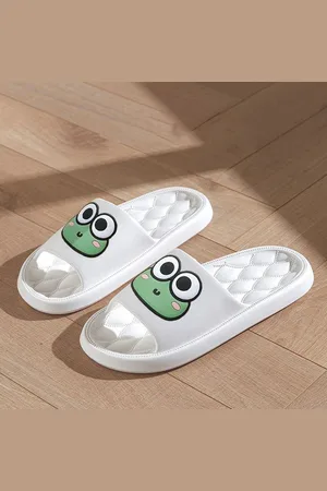 Merkloos Zomer Strand Glijbanen Badkamer Anti-Slip Thuis Teenslippers Cartoon Kikker Zachte Sandalen Maat 36/37