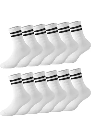 Merkloos 6 Pairs Sneaker Socks Odor Inhibiting and Breathable Non-Slip Sports Socks for Men and Women Cotton Running Socks (White) - One Size