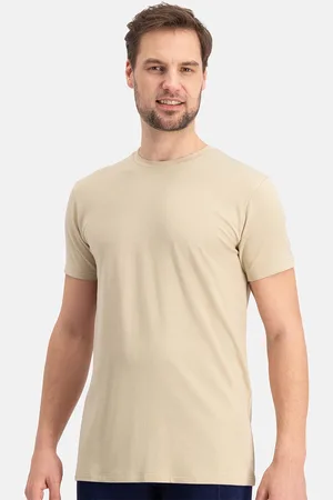 Bamboo Basics 2-pak t-shirt ronde hals - Ruben - Bamboe heren ondershirt korte mouw - Wit - Zwart - Donkerblauw - Beige - XL