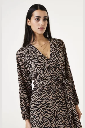 Garcia Dames All over print Jurk Zwart 3/4 sleeve