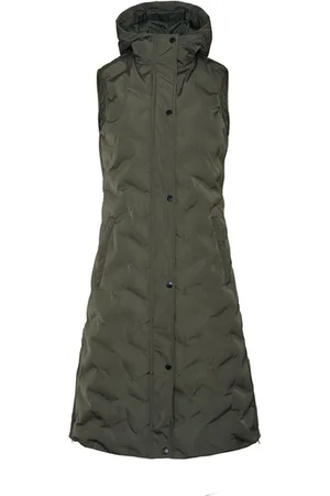 Kingsland Emily Bodywarmer Lang - Green Beluga - Maat M
