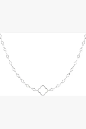Yehwang Ketting cirkels met klaver - kleur - Stainless Steel - necklace - ketting - - cadeau - RVS - roestvrij staal