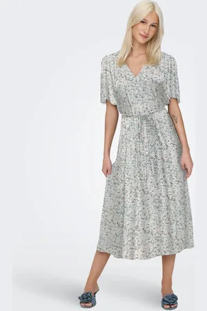 ONLY ONLHALIA LIFE S/S MIDI DRESS WVN NOOS - Dames - Mini jurken