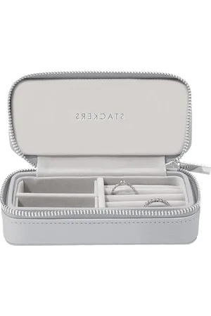 Merkloos Medium Travel Jewelry Box - Stackers Pebble Grey - Organizer for Jewelry