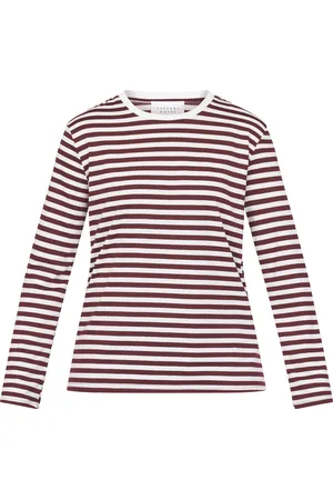 SisterS point Hico-ls - Dames Top - d.bordeaux/cream - Maat M