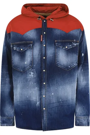 Dsquared2 Heren Denim Hooded Jack /Rood - Maat M