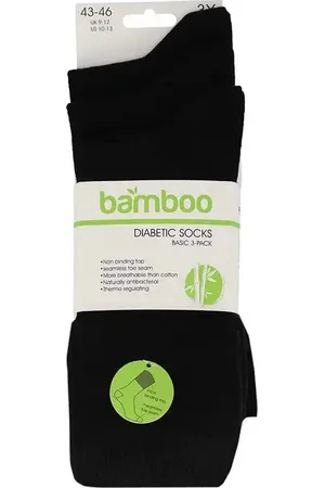 Apollo 3-paar bamboo diabetes sokken - niet knellende boord - Anti knel sokken bamboe - 50