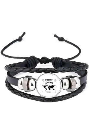Akyol Stepbro i love you this much armband zwart - Broer - geweldige stiefbroer - liefste stiefbroer - verjaardag - cadeau - kado - bedankje - geschenk