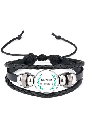 Akyol Stepbro i love you armband zwart - Broer - de liefste stiefbroer - verjaardag - cadeautje voor broer - broer artikelen - kado - geschenk