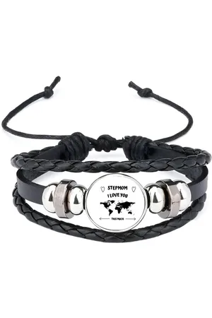 Akyol Stepmom i love you this much armband zwart - Moeder - geweldige schoonmoeder - liefste moeder - verjaardag - cadeau - kado - bedankje - geschenk