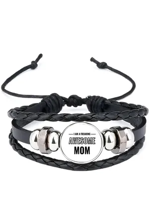 Akyol I am a freaking awesome mom armband zwart - Mama - de meest geweldigste moeder - moeder cadeautjes - moederdag - verjaardagscadeau - verjaardag - cadeau - geschenk - kado - gift - moeder artikelen