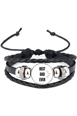 Akyol Best dad ever armband zwart - Papa - cadeau papa - cadeau - verjaardag papa