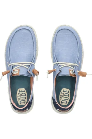 Hey dude Wendy Chambray Boho Dames Instappers Blue - Maat 37