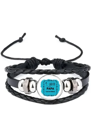 Akyol Liefste papa van de wereld armband zwart - Papa - de liefste vader - vader cadeautjes - vaderdag - verjaardag - geschenk - kado