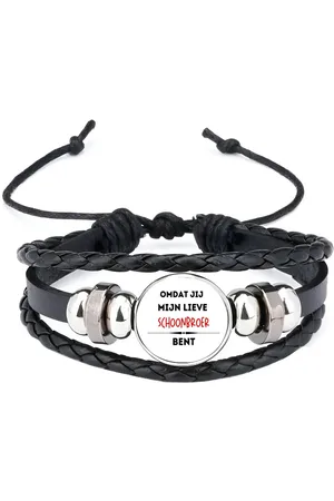 Akyol Omdat jij mijn lieve schoonbroer bent armband zwart - Broer - de liefste broer - verjaardag - cadeautje voor broer - kado - geschenk