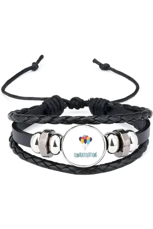 Akyol Congratulations armband zwart - Felicitatie - iemand die iets heeft behaald of jarig is - verjaardagscadeau - cadeau - kado - geschenk - verjaardag - gefeliciteerd