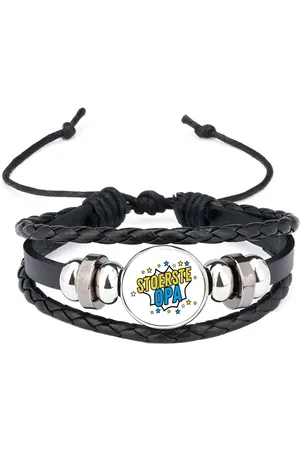Akyol Stoerste opa armband zwart - Opa - beste opa - verjaardagscadeau - cadeau voor opa - kado - gift