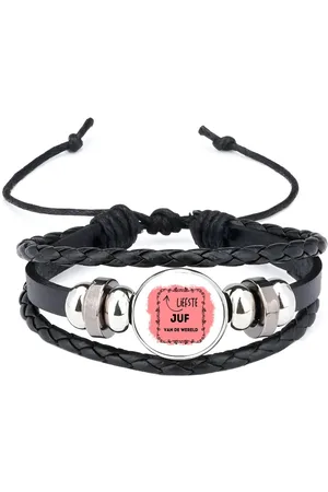 Akyol Liefste juf van de wereld armband zwart - Juf - de liefste juf - verjaardag - cadeautje voor juf - kado - geschenk - collega