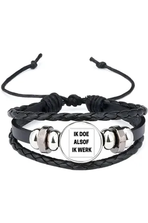 Akyol Ik doe alsof ik werk armband zwart - Werk - collega