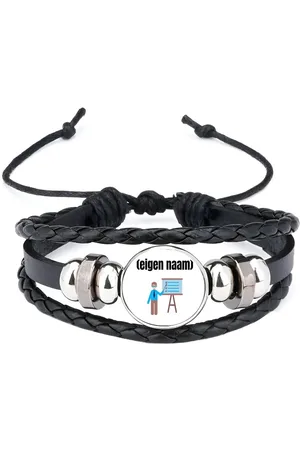 Akyol Docent met checklist met eigen naam armband zwart - Docent - meesters of juffen - collega