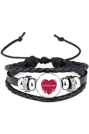 Akyol Beterschap hartje en kleine hartjes armband zwart - Beterschap - iemand die ziek is of iets gebroken heeft - ziek - koorts - snel beter worden - cadeau - beterschap cadeau - kado - gift - geschenk