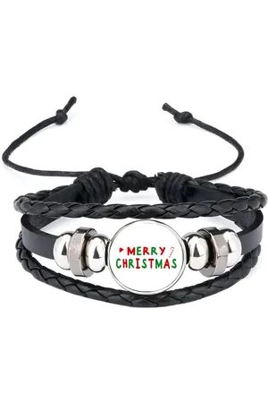 Akyol Kerst merry christmas armband zwart - Kerstmis - kerst beker - winter - kerst - christmas - kerst cadeau