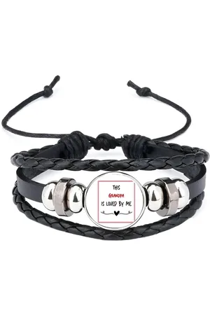 Akyol This grandpa is loved by me armband zwart - Opa - iemand die houdt van zijn opa - verjaardag - cadeautje voor opa - opa artikelen - kado - geschenk